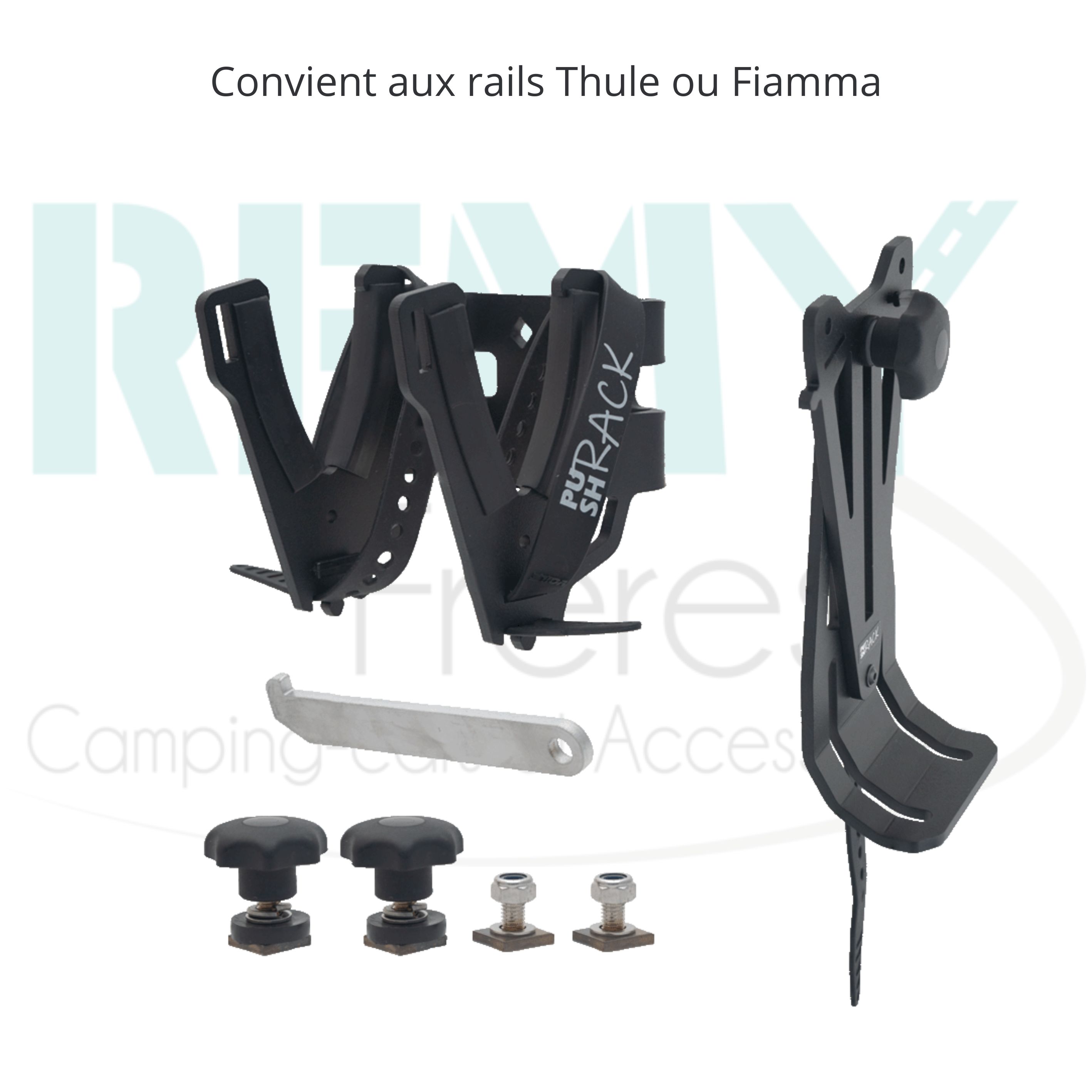 PORTE-VELOS PUSHRACK POUR RAIL THULE / FIAMMA